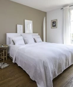 Maison D'été Couvre-lits Dessus De Lit En Gaze De Coton Blanc 240X260 CM