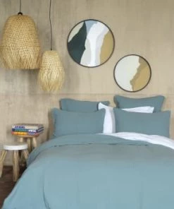 Maison D'été Couvre-lits Dessus De Lit Gaze De Coton Mastic 260X270 CM -Couvre-lits Soldes 2022 dessus de lit gaze de coton bleu mineral 260x270 cm 1