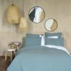 Maison D'été Couvre-lits Dessus De Lit Gaze De Coton Bleu Minéral 280X280 CM -Couvre-lits Soldes 2022 dessus de lit gaze de coton bleu mineral 280x280 cm 2