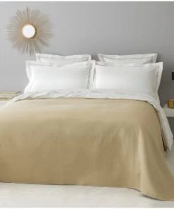 MPC Maison Couvre-lits Dessus De Lit Luxe En Coton Gris Clair 230x250 Cm -Couvre-lits Soldes 2022 dessus de lit luxe en coton beige 230x250 cm