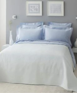 MPC Maison Couvre-lits Dessus De Lit Luxe En Coton Blanc 230x250 Cm