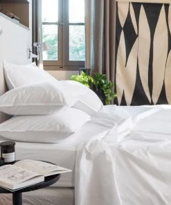 Carré Blanc Draps Plats Drap De Lit Blanc 240 X 300 Cm