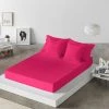 Naf Naf Draps Plats Drap De Lit En Coton Fucchsia 160x280 -Couvre-lits Soldes 2022 drap de lit en coton fucchsia 160x280 1