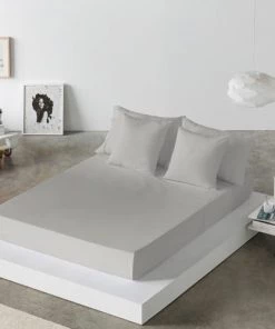 Naf Naf Draps Plats Drap De Lit En Coton Gris 250x280