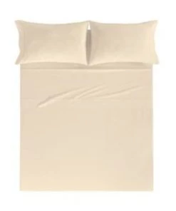 Guy Laroche Draps Plats Drap De Lit En Coton Percale Crème 160x280