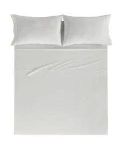 Guy Laroche Home Draps Plats Drap De Lit En Coton Percale Gris 160x280 Cm