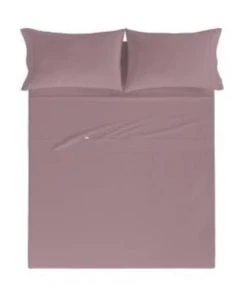 Guy Laroche Home Draps Plats Drap De Lit En Coton Percale Mauve 160x280 Cm