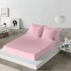 Naf Naf Draps Plats Drap De Lit En Coton Rose 160x280 -Couvre-lits Soldes 2022 drap de lit en coton rose 160x280 4