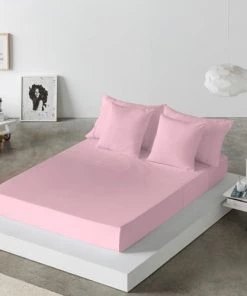 Naf Naf Draps Plats Drap De Lit En Coton Rose 160x280