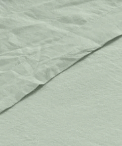 Carré Blanc Draps Plats Drap De Lit Lin Lavé Uni Eucalyptus 240 X 290 Cm -Couvre-lits Soldes 2022 drap de lit lin lave uni eucalyptus 240 x 290 cm 4