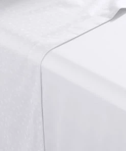 Carré Blanc Draps Plats Drap De Lit Satin De Coton Jacquard Pois Et Rayures Blanc -Couvre-lits Soldes 2022 drap de lit satin de coton jacquard pois et rayures blanc 2