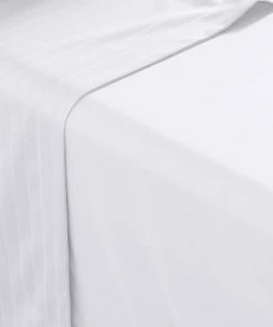 Carré Blanc Draps Plats Drap De Lit Satin De Coton Jacquard Pois Et Rayures Blanc -Couvre-lits Soldes 2022 drap de lit satin de coton jacquard pois et rayures blanc 4