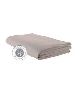 Home Maison Draps Plats Drap Percale 280 X 325 Cm Uni Coton Lin 325 X 280