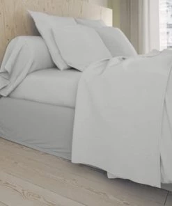 Dodo Draps Plats Drap Plat Coton Gris Perle 240x310 Cm