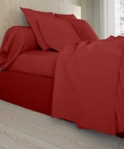Dodo Draps Plats Drap Plat Coton Rouge 180x290 Cm