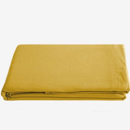Vent Du Sud Draps Plats Drap Plat En Coton Curry 270X300 Cm 4 Vent Du Sud Draps Plats Drap Plat En Coton Curry 270X300 Cm – Image 2