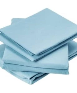 Toison D'Or Draps Plats Drap Plat En Coton Lavé Coton Bleu 280 X 240