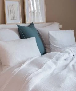 Maison D'été Draps Plats Drap Plat En Gaze De Coton Blanc 270X300 CM