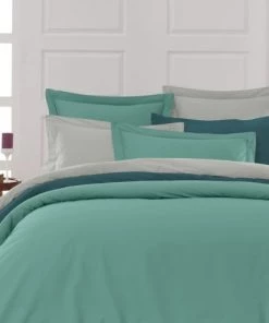 Sensei Maison Draps Plats Drap Plat En Percale De Coton Aqua Sea 240x300 Cm -Couvre-lits Soldes 2022 drap plat en percale de coton aqua sea 240x300 cm 10