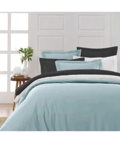 Sensei Maison Draps Plats Drap Plat En Percale De Coton Bleu Arctic 180x290 Cm -Couvre-lits Soldes 2022 drap plat en percale de coton bleu arctic 180x290 cm 3