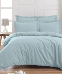 Sensei Maison Draps Plats Drap Plat En Percale De Coton Bleu Arctic 240x300 Cm