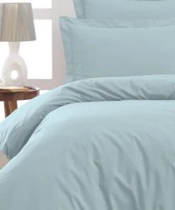 Sensei Maison Draps Plats Drap Plat En Percale De Coton Bleu Arctic 270x300 Cm -Couvre-lits Soldes 2022 drap plat en percale de coton bleu arctic 270x300 cm 1