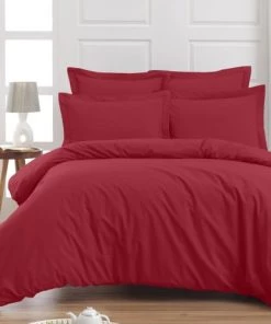 Sensei Maison Draps Plats Drap Plat En Percale De Coton Cardinal 270x300 Cm