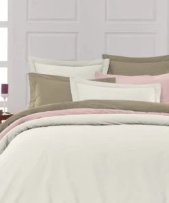 Sensei Maison Draps Plats Drap Plat En Percale De Coton Ecru 270x300 Cm -Couvre-lits Soldes 2022 drap plat en percale de coton ecru 270x300 cm 2