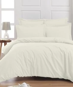 Sensei Maison Draps Plats Drap Plat En Percale De Coton Ecru 270x300 Cm