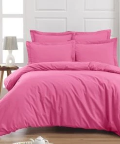 Sensei Maison Draps Plats Drap Plat En Percale De Coton Rose Indien 240x300 Cm