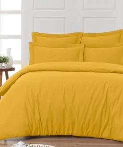 Sensei Maison Draps Plats Drap Plat En Percale De Coton Safran 180x290 Cm