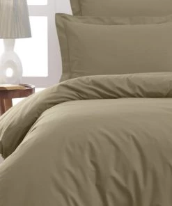 Sensei Maison Draps Plats Drap Plat En Percale De Coton Taupe 180x290 Cm -Couvre-lits Soldes 2022 drap plat en percale de coton taupe 180x290 cm 9