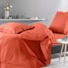 Montéléone Draps Plats Drap Plat En Percale Orange 180X290 Cm -Couvre-lits Soldes 2022 drap plat en percale orange 180x290 cm 3