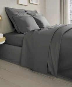 Dodo Draps Plats Drap Plat Flanelle Coloris Anthracite 240x300 Cm