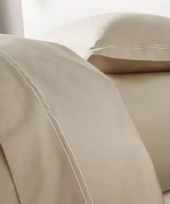 MPC Maison Draps Plats Drap Plat Luxe En Satin De Coton Beige 300x310 Cm -Couvre-lits Soldes 2022 drap plat luxe en satin de coton beige 300x310 cm 2