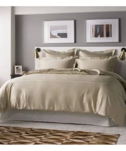 MPC Maison Draps Plats Drap Plat Luxe En Satin De Coton Beige 300x310 Cm