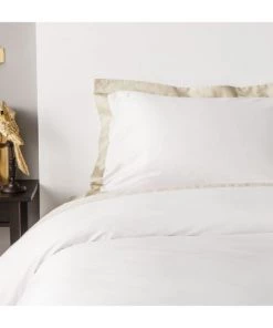 MPC Maison Draps Plats Drap Plat Luxe En Satin De Coton Blanc 240x310 Cm -Couvre-lits Soldes 2022 drap plat luxe en satin de coton blanc 240x310 cm 2