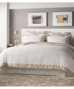 MPC Maison Draps Plats Drap Plat Luxe En Satin De Coton Blanc 240x310 Cm