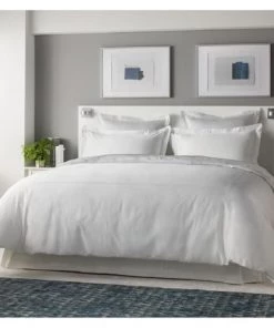 MPC Maison Draps Plats Drap Plat Luxe En Satin De Coton Blanc 240x310 Cm