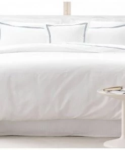 MPC Maison Draps Plats Drap Plat Luxe En Satin De Coton Bleu 240x310 Cm