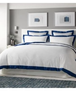 MPC Maison Draps Plats Drap Plat Luxe En Satin De Coton Bleu 240x310 Cm