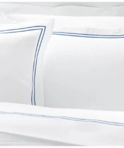 MPC Maison Draps Plats Drap Plat Luxe En Satin De Coton Bleu 270x310 Cm -Couvre-lits Soldes 2022 drap plat luxe en satin de coton bleu 270x310 cm 5