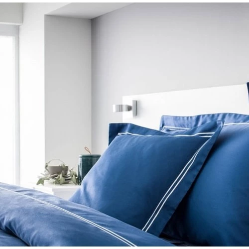 MPC Maison Draps Plats Drap Plat Luxe En Satin De Coton Bleu 300x310 Cm 5 MPC Maison Draps Plats Drap Plat Luxe En Satin De Coton Bleu 300x310 Cm – Image 3