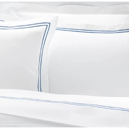 MPC Maison Draps Plats Drap Plat Luxe En Satin De Coton Bleu 300x310 Cm 5 MPC Maison Draps Plats Drap Plat Luxe En Satin De Coton Bleu 300x310 Cm – Image 3