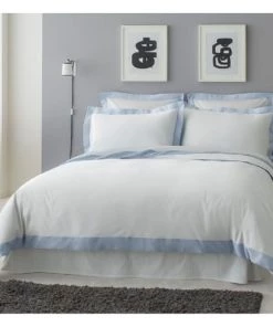 MPC Maison Draps Plats Drap Plat Luxe En Satin De Coton Bleu Ciel 240x310 Cm