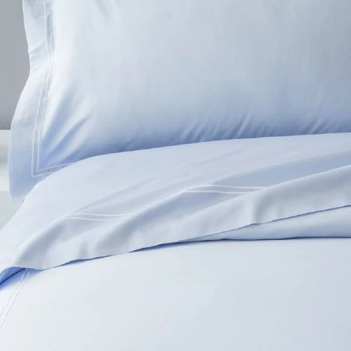 MPC Maison Draps Plats Drap Plat Luxe En Satin De Coton Bleu Ciel 270x310 Cm 4 MPC Maison Draps Plats Drap Plat Luxe En Satin De Coton Bleu Ciel 270x310 Cm – Image 2