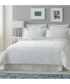 MPC Maison Draps Plats Drap Plat Luxe En Satin De Coton Bleu Ciel 270x310 Cm