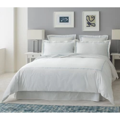 MPC Maison Draps Plats Drap Plat Luxe En Satin De Coton Bleu Ciel 270x310 Cm 3 MPC Maison Draps Plats Drap Plat Luxe En Satin De Coton Bleu Ciel 270x310 Cm