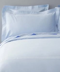 MPC Maison Draps Plats Drap Plat Luxe En Satin De Coton Bleu Ciel 300x310 Cm -Couvre-lits Soldes 2022 drap plat luxe en satin de coton bleu ciel 300x310 cm 4