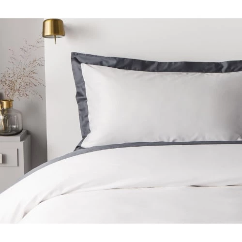 MPC Maison Draps Plats Drap Plat Luxe En Satin De Coton Gris 270x310 Cm 5 MPC Maison Draps Plats Drap Plat Luxe En Satin De Coton Gris 270x310 Cm – Image 3